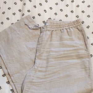 Tommy Bahama Light Beige Linen Drawstring Pants
